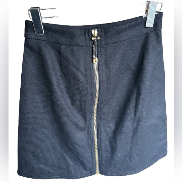 ACNE STUDIOS - Dark Blue Zip Front Prisca Wool PAW16 Skirt - Women's Size 36 - Picture 2 of 6